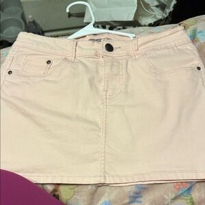 Pastel Pink Denim Skirt